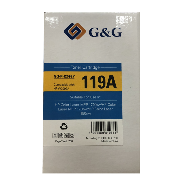 Mực in G&G Laser màu Yellow GG-PH2092Y