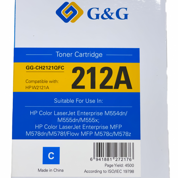 Mực in G&G Laser màu Cyan GG-CH2121QFC