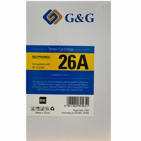 Mực in G&G Laser Trắng Đen GG-PH226CU