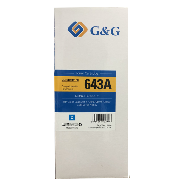Mực in G&G Laser màu Cyan GG-CH5951FC